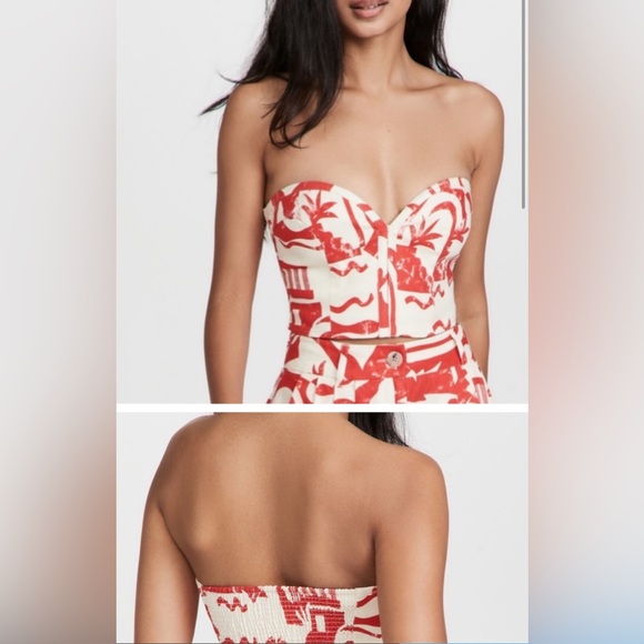 Rare two Piece Mara Hoffman top and skirt red print XS / 0 - Picture 4 of 10